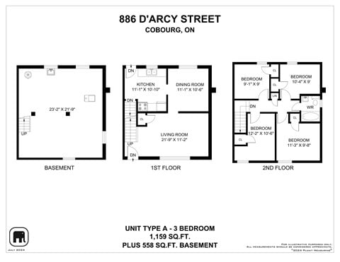 Floor plan for 4 beds, 1.5 baths